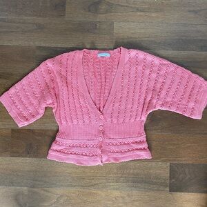 Pink soft fitted sweater size petite